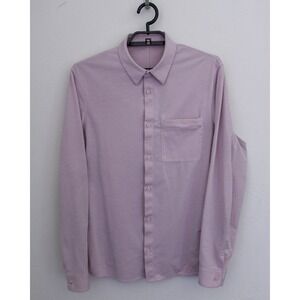 Lululemon Shirt Mens Large ? Pink Long Sleeve Button Down Zip Pocket